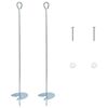 vidaXL Žemės inkaras 2 pcs Sidabrinė &Oslash;10 x 60 cm Cinkuotas metalas
