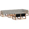 vidaXL Lauko sofos komplektas 9 pcs Natūrali ir &scaron;viesiai pilka