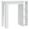 vidaXL Baro stalas su lentyna, baltas, 102x50x103,5cm, mediena