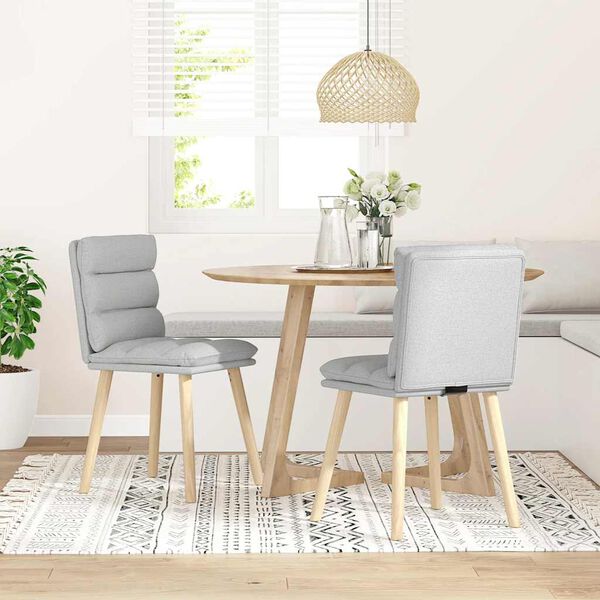 vidaXL Valgomojo kėdės, 2vnt., pilkos spalvos, audinys