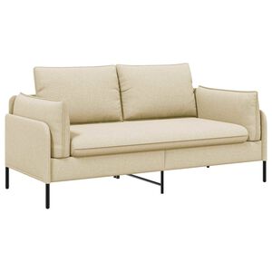 vidaXL Dvita&scaron;kė sofa Kreminė 188 x 81 x 89 cm Audinys