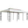 vidaXL Pavėsinė su dvigubu stogu, baltos spalvos, 6x3m, plienas