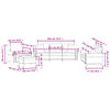 vidaXL Sofos komplektas su pagalvėmis, 4 dalių, pilkas, aksomas
