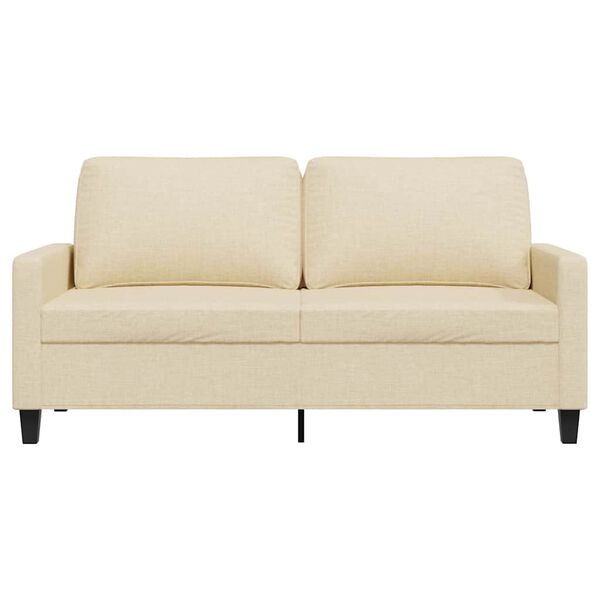 vidaXL Dvivietė sofa, kreminės spalvos, 140cm, audinys