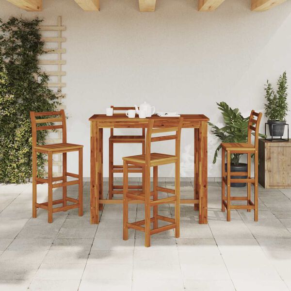 vidaXL Baro stalas, masyvi akacijos mediena, 120x60x105cm