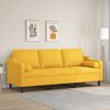 vidaXL Trivietė sofa su pagalvėmis, &scaron;viesiai geltona, 210cm, audinys