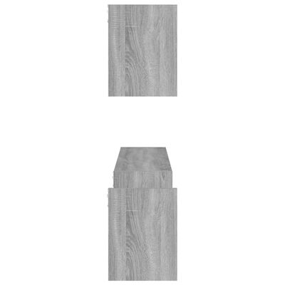 vidaXL Sieninės lentynos, 2vnt., pilkos ąžuolo, 100x15x20cm, mediena