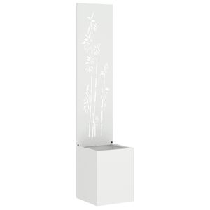 vidaXL Sodo privatumo ekranas Gėlių Balta 32 x 150 cm