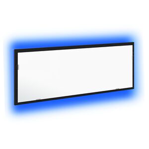 vidaXL LED vonios veidrodis Juodas ąžuolas 100 x 8,5 x 37 cm Stiklas