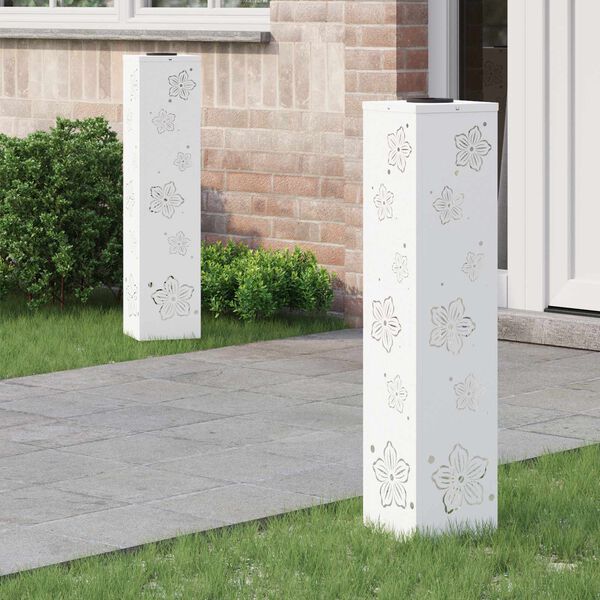 vidaXL Saulės LED &scaron;aligatvio &scaron;viesa 2 pcs Balta