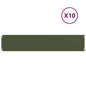 vidaXL vejos apvadai 10 vnt Olive Green &scaron;altai valcuotas plienas