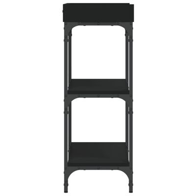 vidaXL Konsolinis staliukas su lentynomis, juodos spalvos, 75x30x80cm