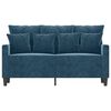 vidaXL Dvivietė sofa, mėlynos spalvos, 120cm, aksomas