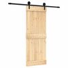 vidaXL Slankios durys Natūrali ir juoda 80 x 210 cm