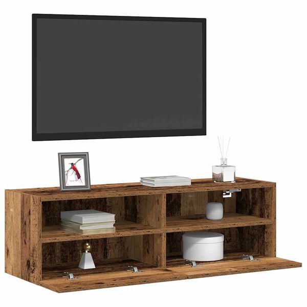 vidaXL TV sieninė spintelė 2 pcs Senovinis medis 100 x 30 x 30 cm