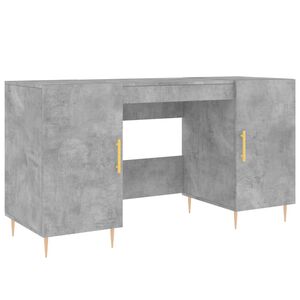 vidaXL Ra&scaron;omasis stalas, betono pilkas, 140x50x75cm, apdirbta mediena