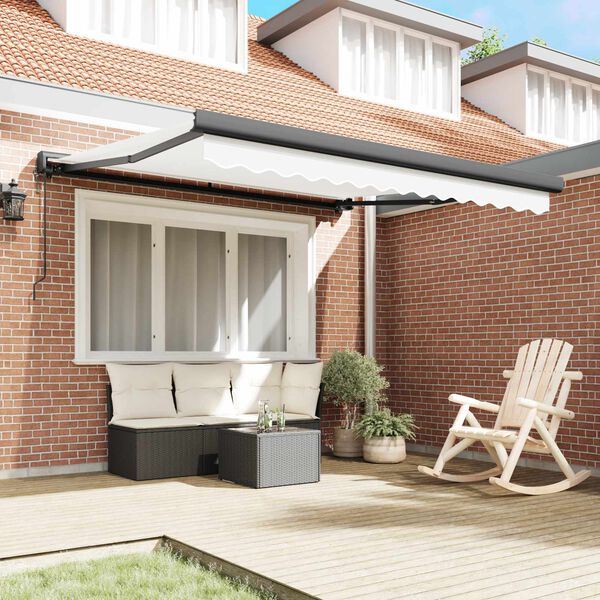 vidaXL Pavėsinė Balta 350 x 250 x 165 cm Poliesteris ir aliuminis