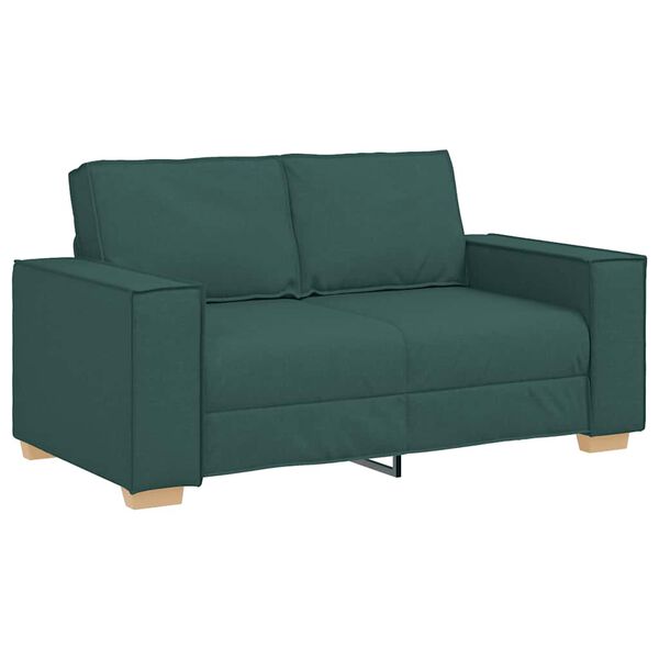vidaXL Dvivietė sofa, tamsiai žalia, 160x78x84 cm, audinys