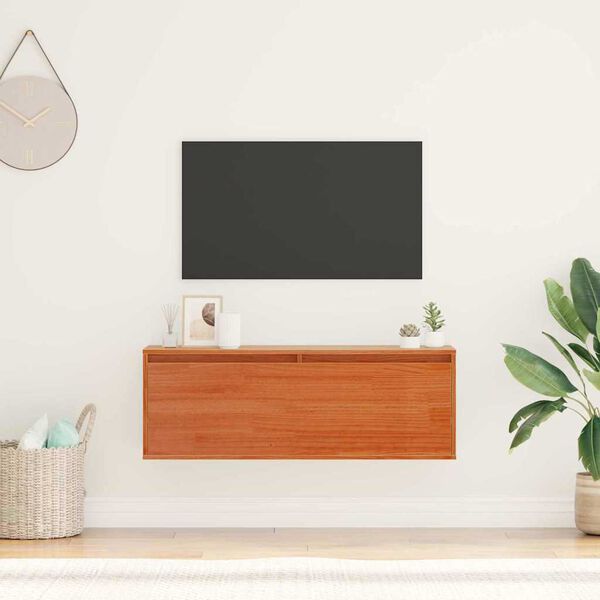 vidaXL Sieninė spintelė su lentyna Va&scaron;ko ruda 100 x 30 x 35 cm