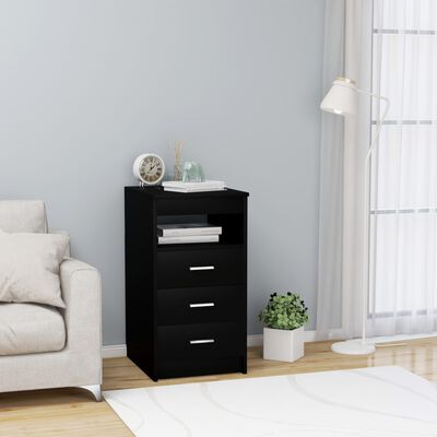 vidaXL Spintelė su stalčiais, juodos spalvos, 40x50x76cm, mediena