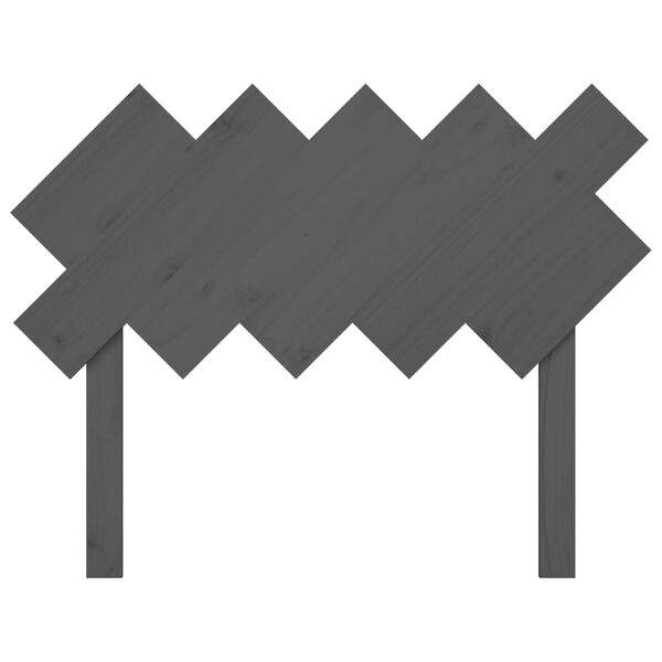 vidaXL Lovos galvūgalis, pilkas, 104x3x80,5cm, pu&scaron;ies medienos masyvas