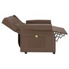 vidaXL Dvivietis atlošiamas masažinis krėslas, rudas, dirbtinė oda