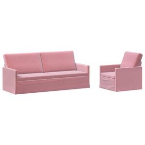 vidaXL Sofos komplektas 2 pcs Rožinė Aksomas