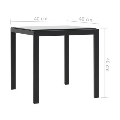 vidaXL Gultai, 2vnt., su staliuku, poliratanas ir tekstilenas, juodi