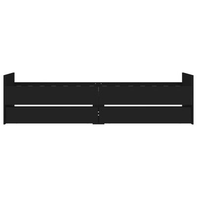 vidaXL Lovos rėmas su stalčiais, juodas, 75x190cm, mažas vienvietis