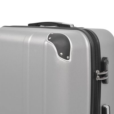 vidaXL 4 Kietų lagaminų su ratukais komplektas, sidabro spalvos