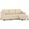 vidaXL Trivietė sofa su pakoja, kreminės spalvos, 180cm, audinys
