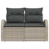 vidaXL Sodo sofa Šviesiai pilka 124 x 62 x 69cm poliratanas