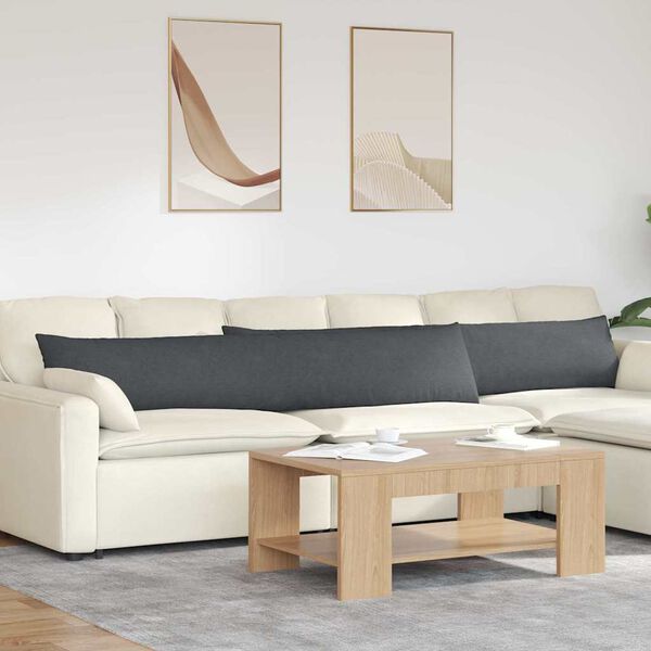 vidaXL Sofa Pagalvės 2 pcs Tamsiai pilka 200 x 40 cm
