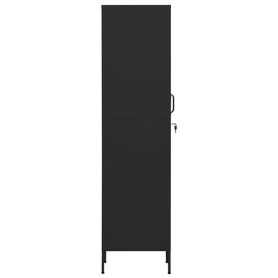 vidaXL Persirengimo spintelė, juodos spalvos, 35x46x180cm, plienas