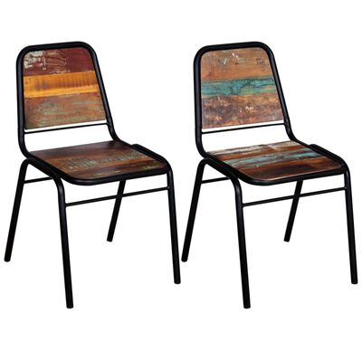 vidaXL Valgomojo kėdės, 2 vnt., perdirbtos medienos masyvas