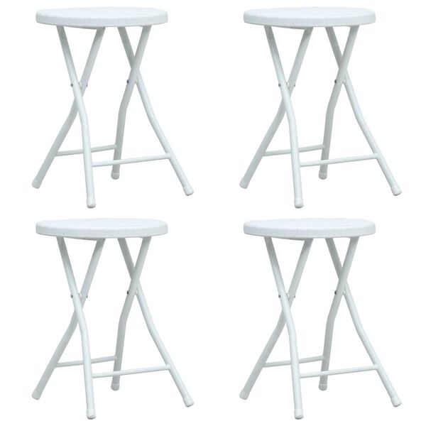 vidaXL Sulankstomos sodo taburetės, 4vnt., baltos, HDPE