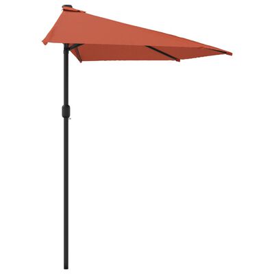 vidaXL Balkono skėtis su aliuminiu stulpu, terakota, 270x144x222cm