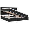 vidaXL Lova su daiktų laikymo vieta ir LED su LED Juoda 200 x 200 cm