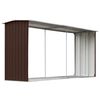 vidaXL Sodo malkinė, ruda, 330x92x153cm, galvanizuotas plienas