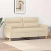 vidaXL Dvivietė sofa, kreminės spalvos, 140cm, audinys