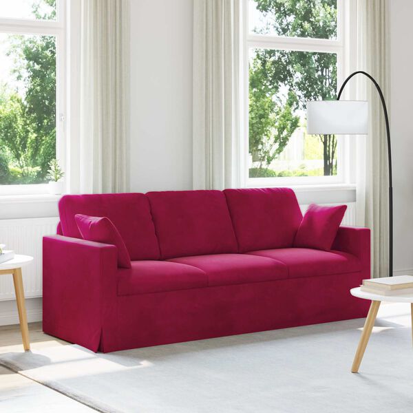 vidaXL Sofa Vyno raudona 198 x 78 x 80 cm Aksomas