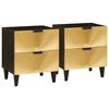 vidaXL &Scaron;alia lovos spintelė 2 pcs Juodas ir auksinis 40 x 33 x 46 cm