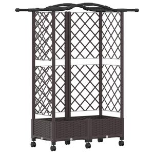 vidaXL Pakeltas lovas su trelėmis ir stogu Ruda 124 x 40 x 129 cm PP
