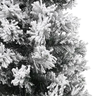 vidaXL Plona dirbtinė Kalėdų eglutė su sniegu, žalia, 240cm, PVC