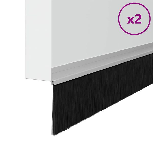 vidaXL Savarankiškai klijuojami durų šepetėlių sandarikliai 2 pcs