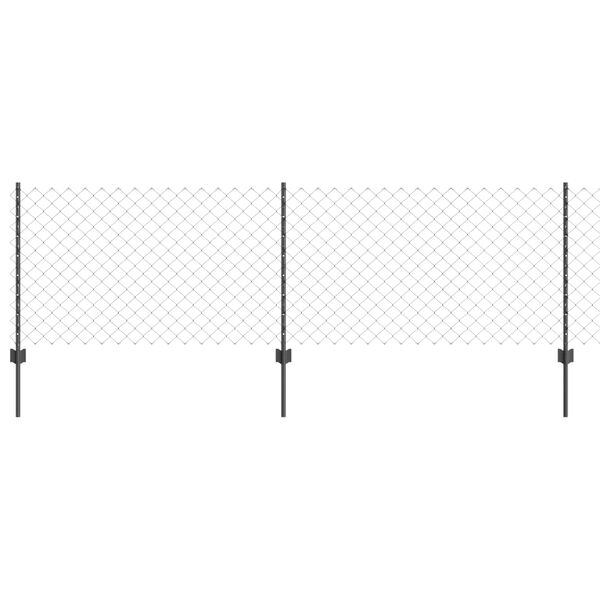 vidaXL Tvora su stulpais Pilka 0,8 x 10 m Plienas ir PVC