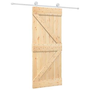 vidaXL Slankios durys 85 x 210 cm Natūrali ir Balta