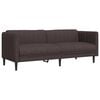 vidaXL Trivietė sofa, tamsiai rudos spalvos, audinys