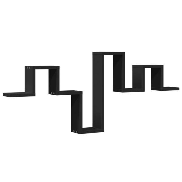 vidaXL Sieninė lentyna, juodos spalvos, 104,5x10x43cm, MDP