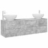 vidaXL Vonios baldų rinkinys 3 vnt. Betono pilka 49,5 x 44,5 x 65 cm